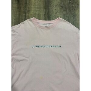 American Eagle Mens Pink Logo Graphic T-Shirt XXL Standard Fit 7808-1126